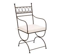 Merida XL Hand-Forged Eisenstuhl Garden Chair, Mediterranean Style, Black