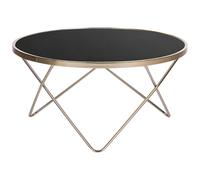 Beliani Coffee Table Meridian Tempered Glass Black/ Gold