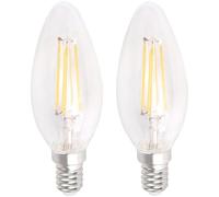 Meridian 4W SES/E14 Filament Candle Led Light Bulbs (Pack of 2) Warm White Candle Led Bulbs