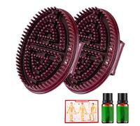 Meridian Brush*2+10ml Mugwort Essential Oil*2+Acupoint Map,Relieve Muscle Fatigues BOD,Massa Ge Brus,Acupressure Meridian Brush,Meridian Scalp Massage Brush,Full Body Relaxation Comb