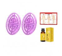 Meridian Brush for Belly, Meridian Massage Brush, 2 Pack Silicone Imitation Massage with Magnetic Head, for Belly Back Legs, Includes 30ml Ginger Essential Oil & Acupoint Chart