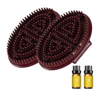 Meridian Brush Massage Body, Massage Brush Hits Silicone, Beauty Salon Professional Custom Meridian Brushes Full Body Relaxation (Brown, 2Pcs)