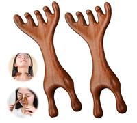 Meridian Comb, Therapy Comb, Golden Sandalwood Massage Claws, Guas Sha Tools for Head Face Eye Nose Jaw and Neck, Massager Brush Meridians