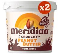 Meridian Crunchy Peanut Butter Spread 1kg Twin Pack (2 x 1kg Tubs) - Vegan, Free From Palm Oil, Made With 100% Nuts, Family Value Pack