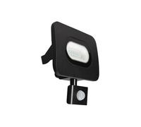 Meridian LED Slim Curved Floodlight 6500K Cool White with Integrated Junction Box IP65 Waterproof Spotlight Black Lamp for Outdoor Garden Garage Yard Doorways (with PIR Sensor Motion, 10W 800 Lumens)