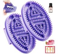 Meridian Massage Brush, 2PCS Professional Soft Elastic Massage Brush with Essential Oil, Tape Measure and Meridian Map for Neck, Back, Lumbar, Feet Blue Body
