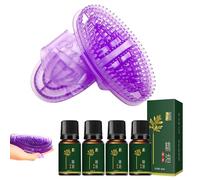 Meridian Massage Brush Set, 2 Pcs Massage Brush and Four Bottles of Essential Oils, Handheld Meridian Brushes for Waist, Abdomen, Head, Leg, Full Body Relaxation, Relieve Muscle, Men and Women