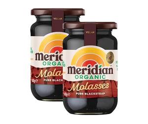 Meridian Organic Blackstrap Molasses 600g - Unsulphured, Mineral-Rich Cane Syrup, High in Iron, Calcium & Magnesium, Vegan & Natural Sweetener | from SuperfoodUK (Pack of 2)