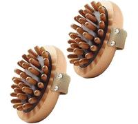 Meridian Pressure Brush, Body Anti Cellulite Brush, Soothing Wooden Essential Oil Spa-Air Cushion, Meridian Massage Brush, Natural Wooden Massager, Handheld Wooden Massager 2pcs