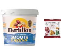 Meridian Smooth Peanut Butter 1Kg + Indulge Snack - Peanuts Roasted with Skins, No Added Sugar or Salt, Vegan, Gluten Free, Dairy Free, Plant Protein Energy Spread, (Pack of 1) from SuperfoodUK