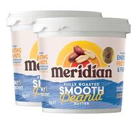 Meridian Smooth Peanut Butter 1Kg - Peanuts Roasted with Skins, No Palm Oil, No Added Sugar or Salt, Vegan, Gluten Free, Dairy Free, Plant Protein Energy Spread, (Pack of 2) from SuperfoodUK