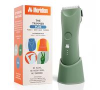 Meridian The Trimmer Plus, Body Hair Trimmer & Waterproof Electric Shaver for Men and Women for Pubic Hair, Chest, Legs & Bikini Line, UBS-C Cable & Charging Dock Included, Sage