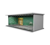 MERIGLARE 1/64 Diecast Car Display Case with Parking Scene, Car Garage Showcase with Light for Collectible Toy Cars, American style