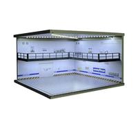 MERIGLARE 1/64 Diorama Car Parking Lot Display Stand with Light Double Layered Layout Decorative Simulation Gifting Parking Garage, Style A