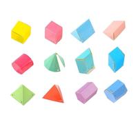 MERIGLARE 12Pcs Geometric Shapes Teacher Aids Ages 7+ Volume Surface Area Demonstrator Set Geometric Solids 3D Shapes for Teaching