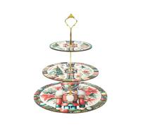 MERIGLARE 3 Tier Cake Stand, Afternoon Tea Stands Cup Cake, Cake Stand with Nutcracker Soldiers Pattern, Display a Cake, Sandwich, Cupcake for Weddings, Birthdays, Christmas, Party