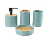 MERIGLARE 4-piece Bathroom Accessory Set, Soap Dish, Housewarming Gift, Modern Bathroom Accessory Complete Set, Toothbrush Holder, for The Vanity, blue