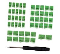 MERIGLARE 52 Pcs 2.54mm Pitch 0.1" Terminal Block Connectors for Mixed Industrial Projects, 2P, 3P, 4P, 5P Terminals