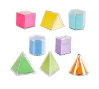 MERIGLARE 8Pcs Geometric Shapes Math Manipulatives for Teacher Supplies Home Kids