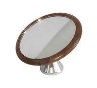 MERIGLARE Adjustable Espresso Flow Rate Observation Reflective Mirror, 70mm Espresso Shot Mirror, Walnut Silver