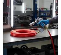 MERIGLARE Air Pump Hose Heavy Duty Pneumatic Tube Polyurethane Polyester Flexible Triple Layer Construction Oil Resistant High, Red, Size to 11