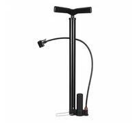 MERIGLARE Air Pump with Universal Valve Manual Tire Inflator High Pressure Floor Pump Stainless Steel Body Accurate Pressure Gauge Suitable for Roadside, Black, Long Hp W Bag