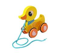 MERIGLARE Animal Push And Pull Along Toys, Handmade Wooden Pull Toy, Educational Toy Push Pull Toy for Kids, Boys Girls, Duck