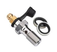 MERIGLARE Brake Caliper Bleeder Screw Banjo Bolt Copper Washers Motorcycle Hardware Hydraulic Component Secure Connection Suitable for brake bleeding part, 1.0, Bleed Silver