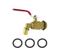 MERIGLARE Brass Barrel Valve Drum Faucet Spigot Tap Nozzle with Red Lever Controlled Dispense 3/4 Inch External Thread Angled Outlet Suitable for workshops garages Metal Tanks Liquid Transfer