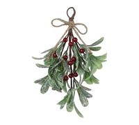 MERIGLARE Christmas Mistletoe Kiss Decoration, Christmas Ornament, 9.06 Inch Hanging Artificial Mistletoe for Wall Or Fireplace, Red fruit