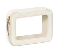 MERIGLARE Clear Makeup Bag Cosmetic Pouch, Waterproof Heavy Duty Make up Organizer, Toiletry Pouch, Cosmetic Bag, for Women Sister Wife, White