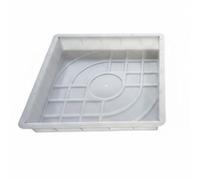 MERIGLARE Concrete Pavement Tile Concrete Paver Form Walkway Forming Tool with Spanish Tile Pattern Reinforced Polypropylene Simple Setup Suitable for Yard, White, 28x28x5cm