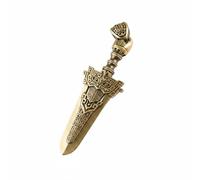MERIGLARE Copper Keychain Pendant Brass Charm Accessory Tag With Antique Gold Finish Engraved Geometric Pattern Metal Loop, style to 3