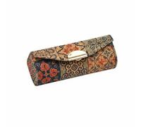 MERIGLARE Cosmetic Organizer Lipstick Case Makeup Box Storage Holder with Cork PU Leather Portable Build and Secure Closure Suitable for Travel Handbags Home Storage, Retro Floral Carpet Style 3