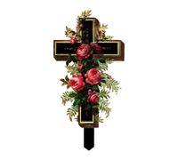 MERIGLARE Decoration for Cemetery Cross Grave Marker Cross Romantic Decorative Piece Cemetery Decorations for Grave for Outside Yard