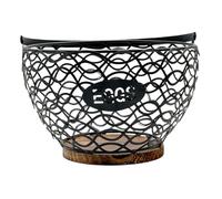 MERIGLARE Egg Basket for The Worktop, Decorative Egg Holder with Metal Handle, Fresh Egg Basket for Country House Decoration, Black L