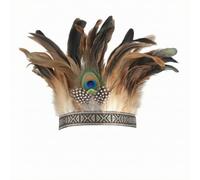 MERIGLARE Feather Headband with Elastic Back Adult Feather Costume Headpiece Adjustable Feathered Headdress for Artists, Photography