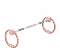 MERIGLARE Fitness Hoop Weighted Training Hoop Core Exercise With Two Wheel Structure And Steel Bar Join Adjustable Resistance Via Metal Inserts Silent Smooth, Pink, Basic