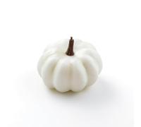 MERIGLARE Foam ive Pumpkin Miniature Pumpkin ion Figurine With Ribbed Rounded Shape Lightweight Foam And Iron Wire Suitable for tabletop decor festive displays, 4.2cm X 5.8cm, White