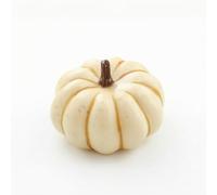 MERIGLARE Foam ive Pumpkin Miniature Pumpkin ion Figurine With Ribbed Rounded Shape Lightweight Foam And Iron Wire Suitable for tabletop decor festive displays, 4.2cm X 5.8cm, White With Brown Lines