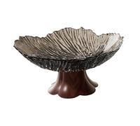 MERIGLARE Fruit Bowl on A Stand, Decorative Table Accessory, Snack Holder, Made of PET Material, Raised Design, Suitable for Dining Table, Party Or Banquet, Black