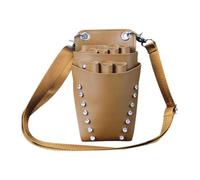 MERIGLARE Hairdresser Scissor Bag Organizer PU Leather Portable Adjustable Waist Belt Haircut Scissor Case Waist Bag for Salon Barber, Brown