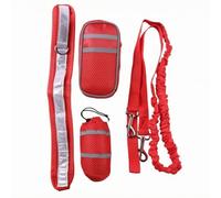 MERIGLARE Hands Dog Leash with Fanny Pack Lightweight, Dog Running Leash with Adjustable Waist Belt, pet accessories, for Low-Light Outings, Red