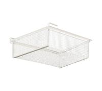 MERIGLARE Hanging Pull-Out Drawer Basket That Slides Under The Shelf. Compact Under-Cabinet Storage Container for The Home, White, L