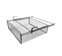 MERIGLARE Hanging Pull-Out Drawer Basket That Slides Under The Shelf. Compact Under-Cabinet Storage Container for The Home, Black, L