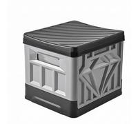 MERIGLARE Heavy-Duty Folding Portable Toilet Space-Saving, Travel Toilet with Solidifying Agent, Stable, for Outdoor Activities, Road Trips, Gray