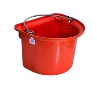 MERIGLARE Horse Feed Bucket, Mountable, Easy to Transport, Ergonomic, Space-saving, Trough for Horses on The Farm, Red