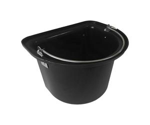 MERIGLARE Horse Feed Bucket, Mountable, Easy to Transport, Ergonomic, Space-saving, Trough for Horses on The Farm, Black