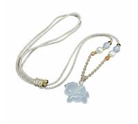 MERIGLARE Jade Pendant Chalcedony Carved Amulet Necklace Animal With Elegant Minimalist Style Suitable for casual wear daily outfits birthdays holidays, Champagne