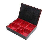 MERIGLARE Japanese Bento Box with 6 Sections and Lid for Sushi, Style B